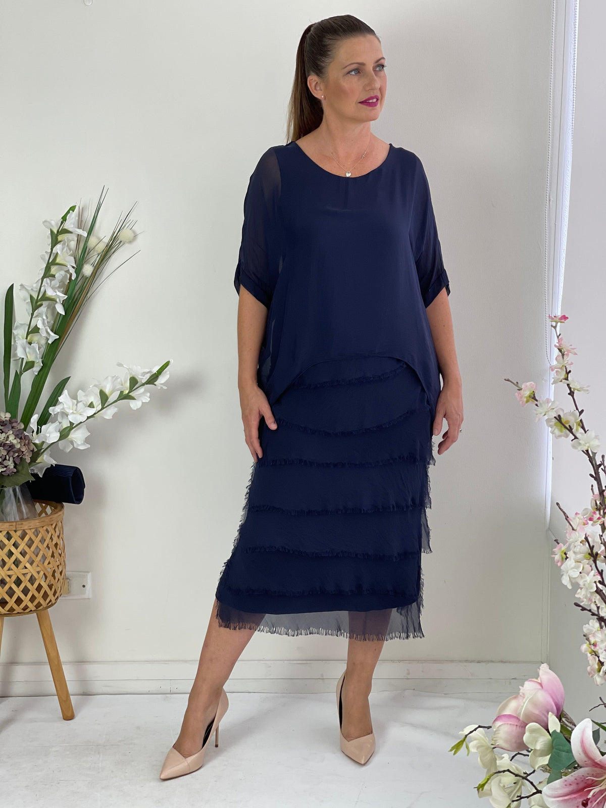 La Strada DRESSES Clyde Navy Silk Dress