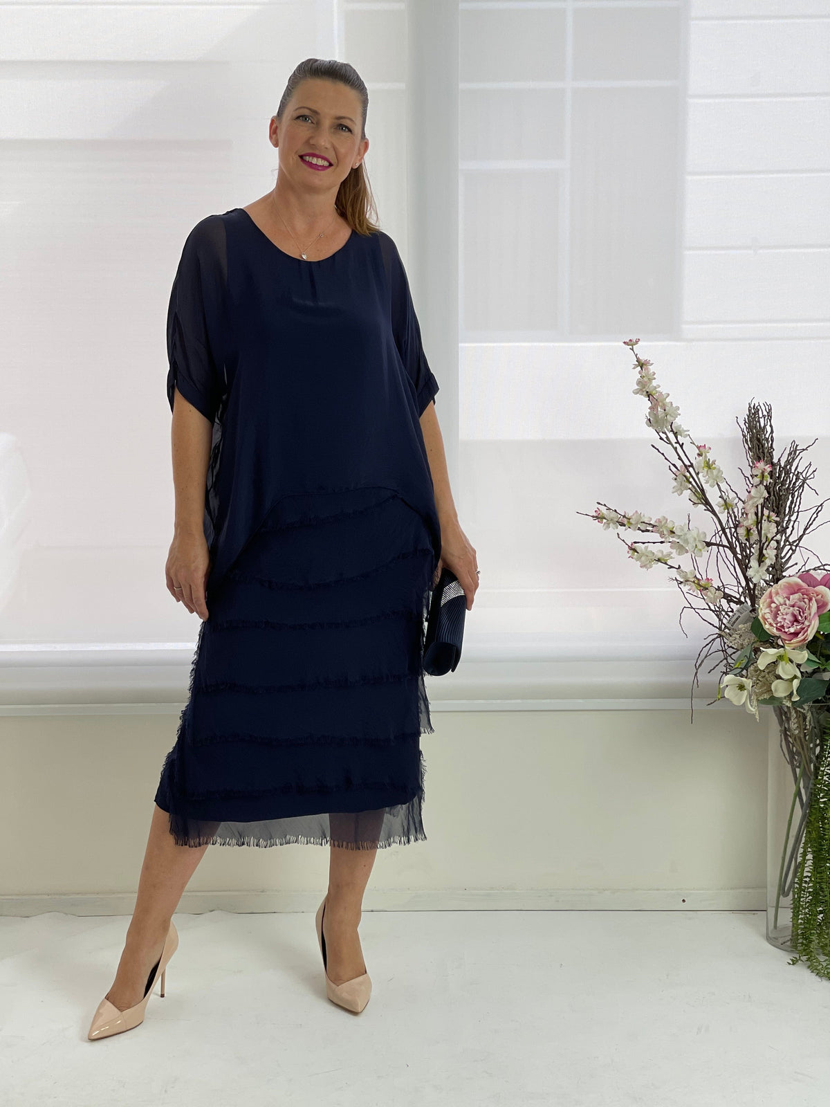 La Strada DRESSES Clyde Navy Silk Dress
