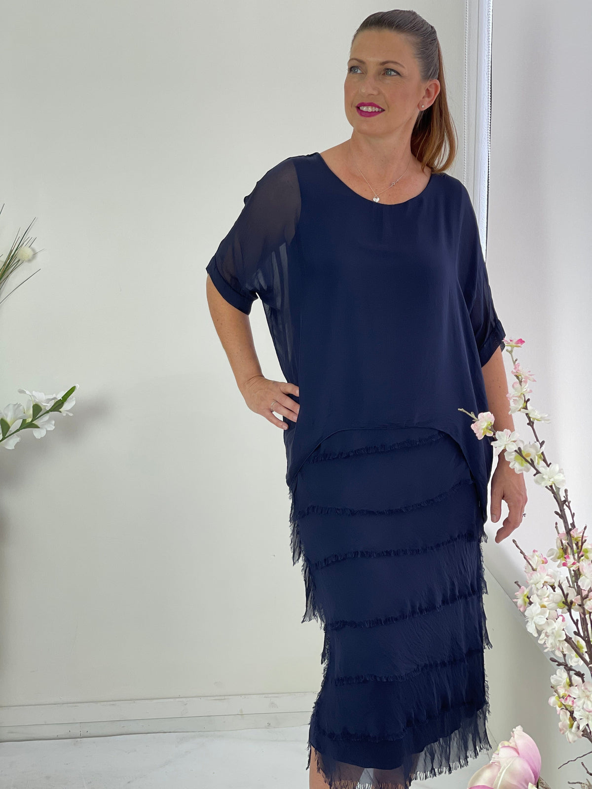 La Strada DRESSES Clyde Navy Silk Dress