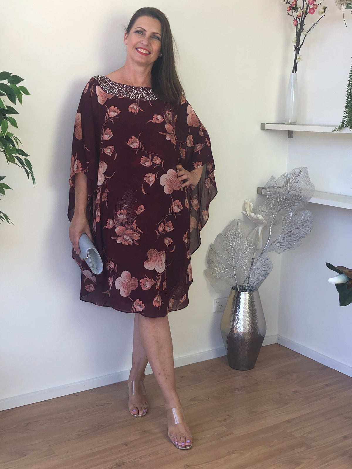 Miss Anne DRESSES Elias Burgundy Evening Dress