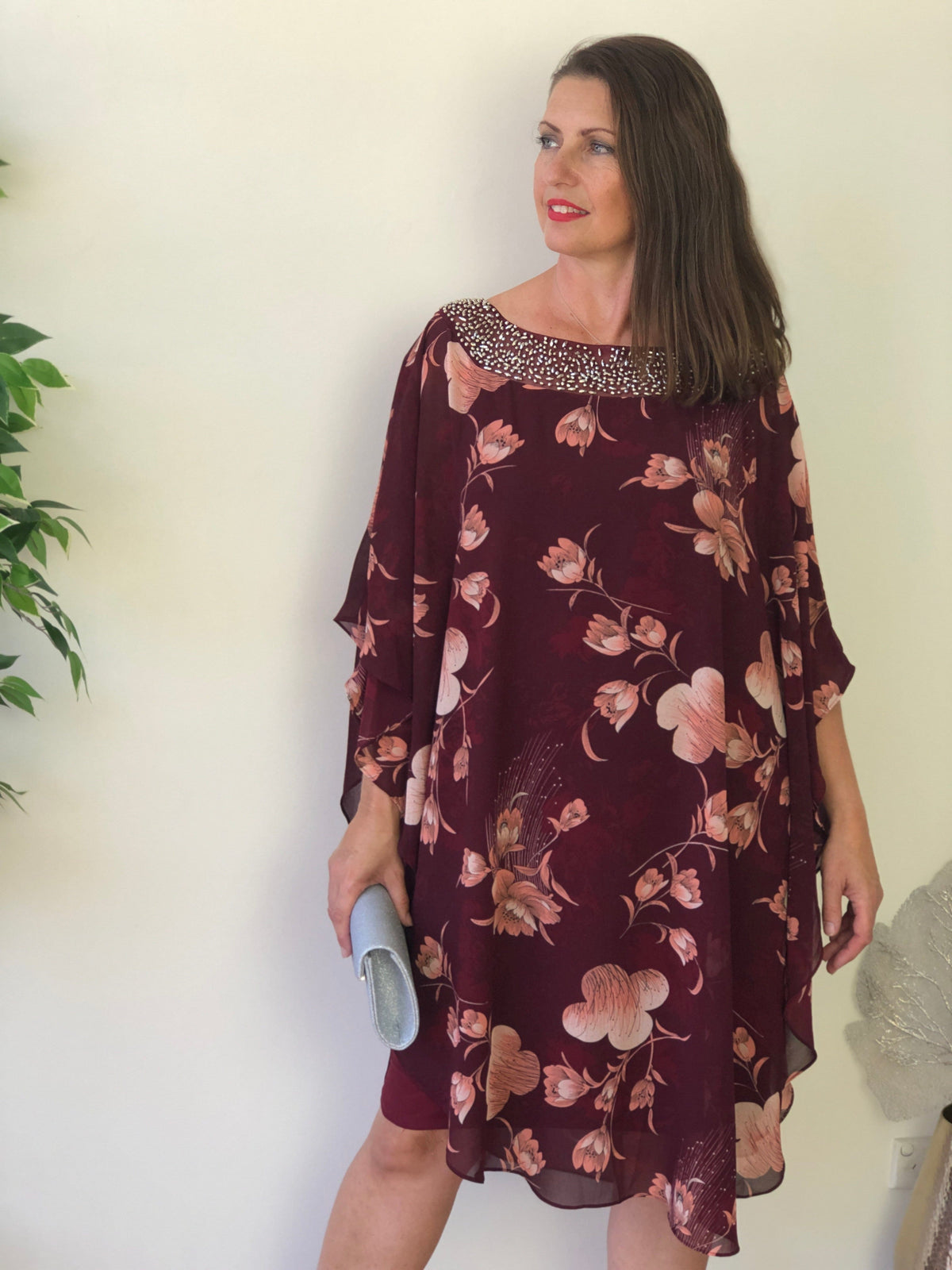 Miss Anne DRESSES Elias Burgundy Evening Dress
