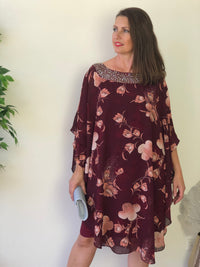 Miss Anne DRESSES Elias Burgundy Evening Dress