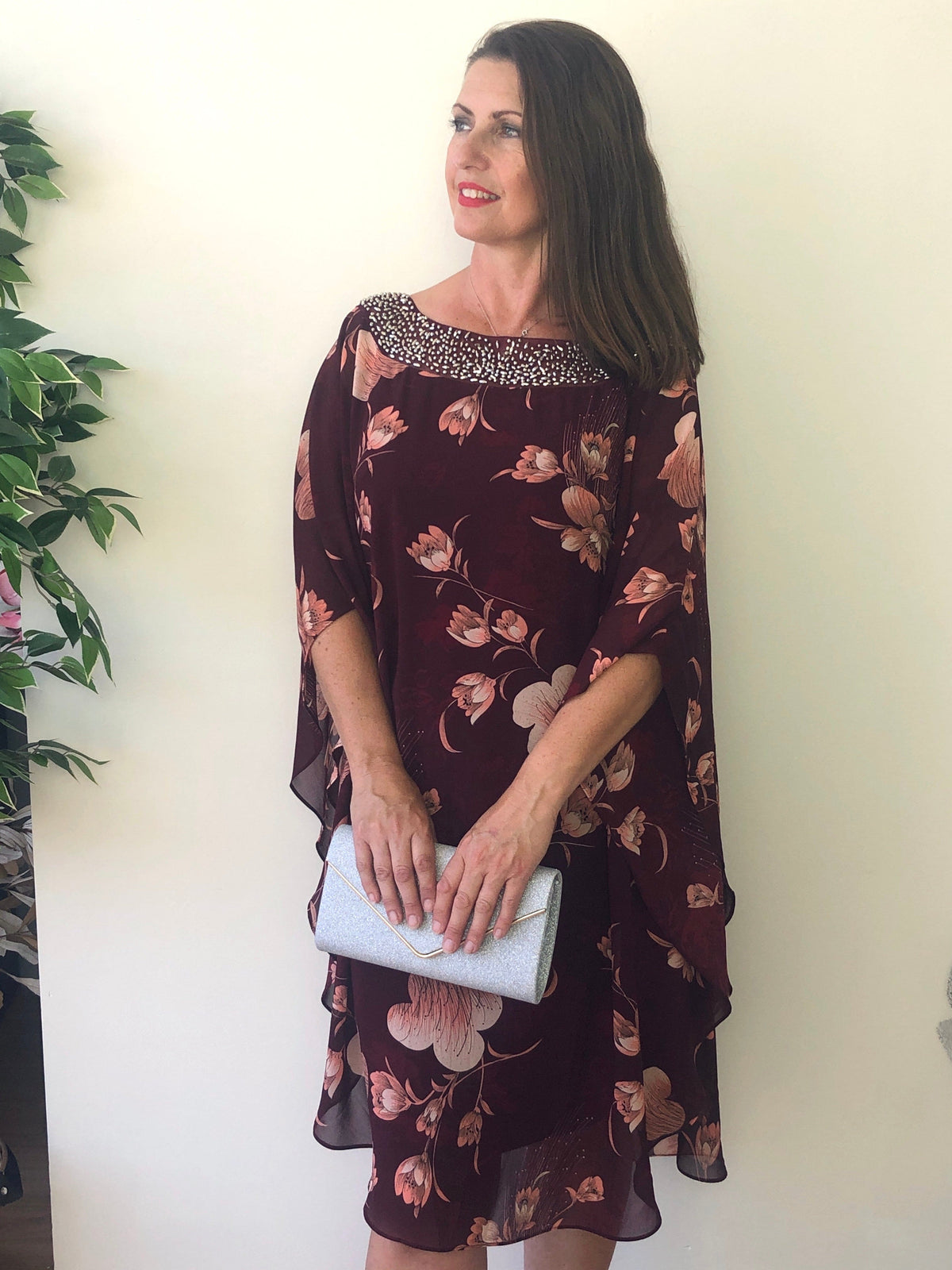 Miss Anne DRESSES Elias Burgundy Evening Dress