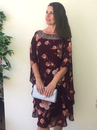 Miss Anne DRESSES Elias Burgundy Evening Dress