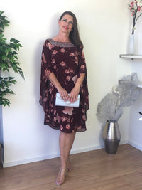 Miss Anne DRESSES 10 Elias Burgundy Evening Dress