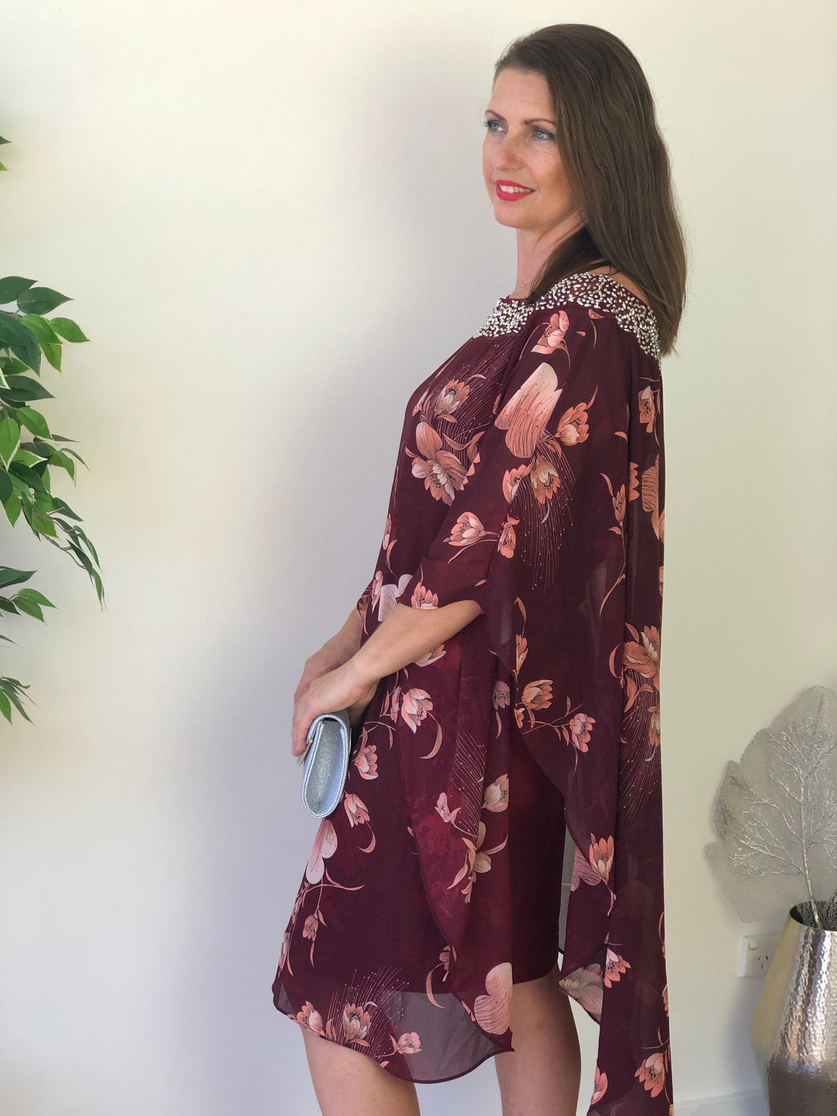Miss Anne DRESSES Elias Burgundy Evening Dress