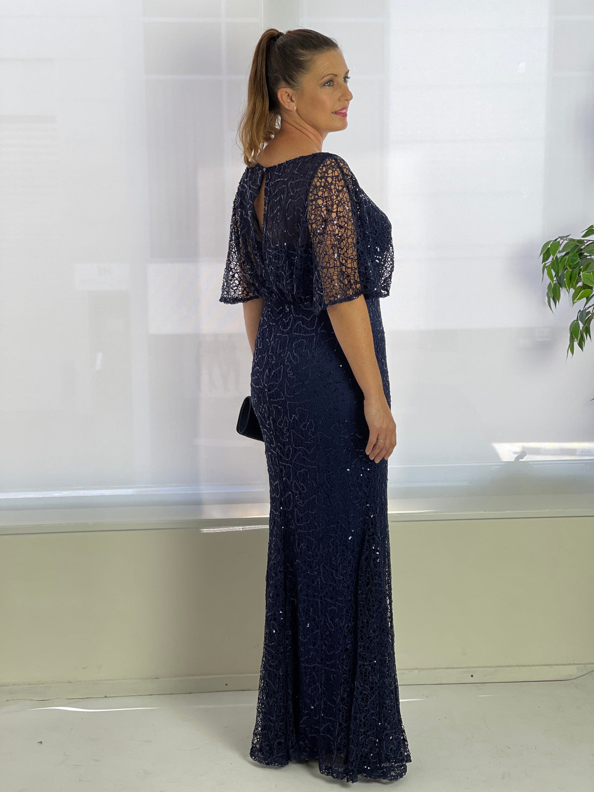 Miss Anne DRESSES Payton Navy Sequin Evening Gown