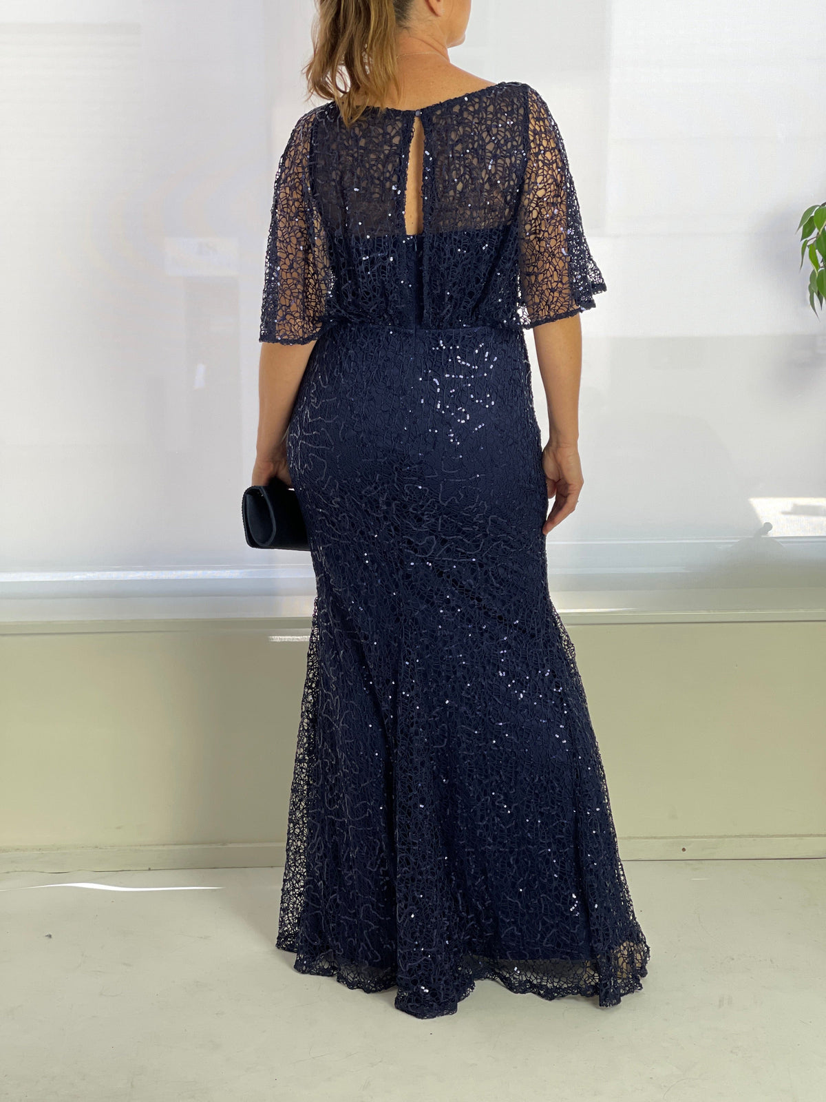 Miss Anne DRESSES Payton Navy Sequin Evening Gown