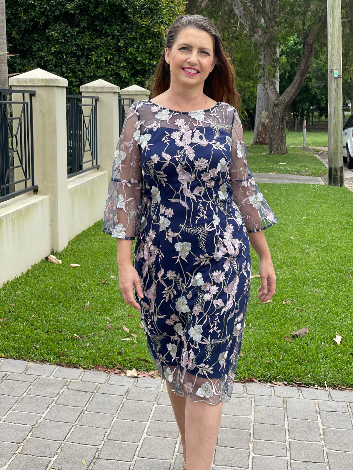 Miss Anne DRESSES Tearose Navy Evening Dress