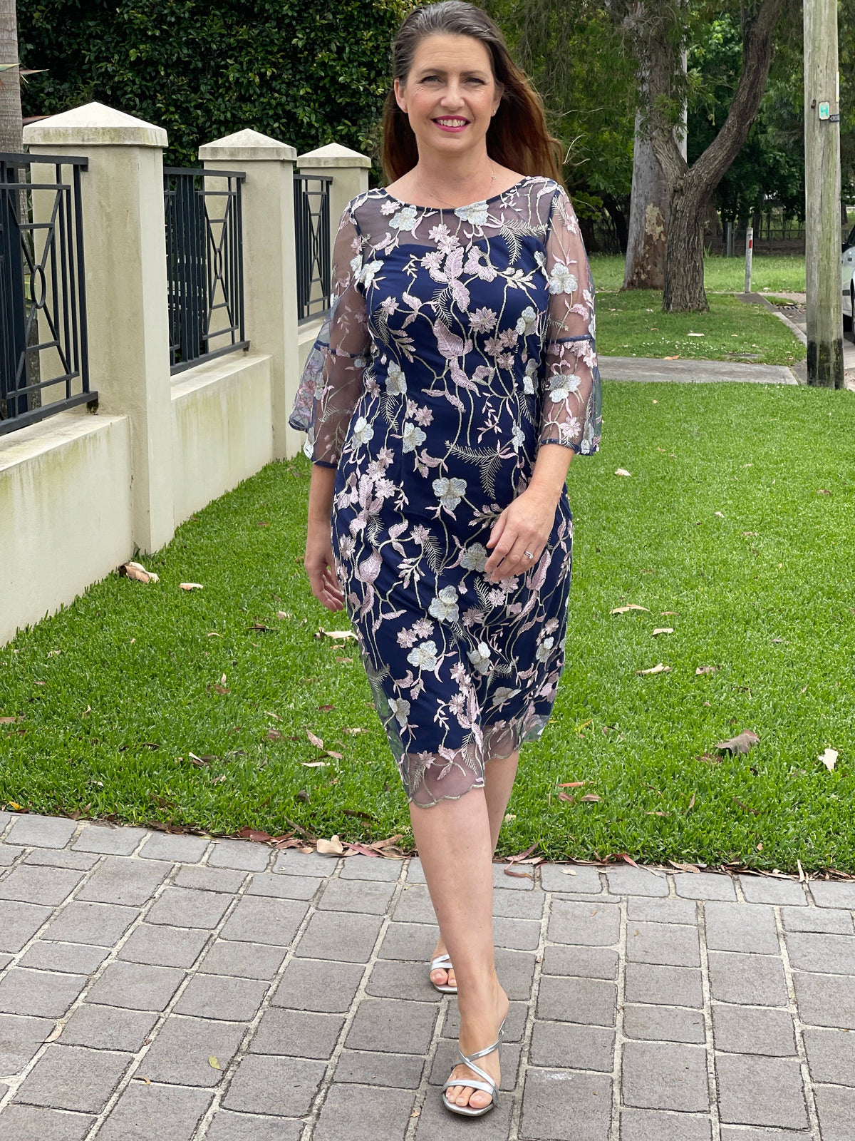 Miss Anne DRESSES Tearose Navy Evening Dress