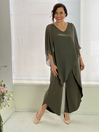 Nessa Khaki Evening Top