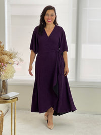 Parker Purple Glitter Wrap Dress