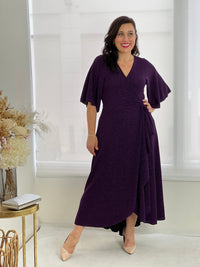 Parker Purple Glitter Wrap Dress