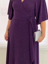 Parker Purple Glitter Wrap Dress