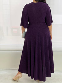 Parker Purple Glitter Wrap Dress