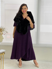 Parker Purple Glitter Wrap Dress