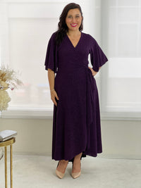 Parker Purple Glitter Wrap Dress