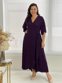 Parker Purple Glitter Wrap Dress