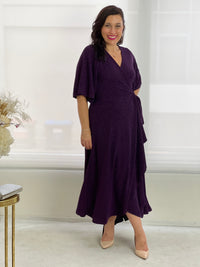 Parker Purple Glitter Wrap Dress