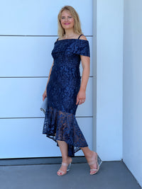 Prague Navy Embroidered Gown