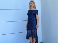 Prague Navy Embroidered Gown