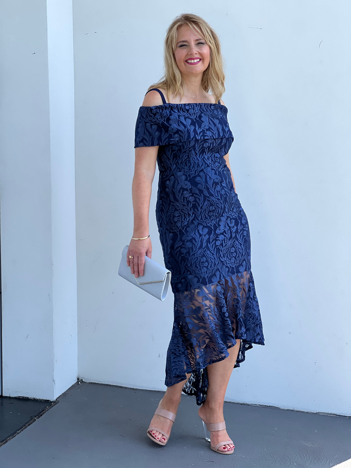 Prague Navy Embroidered Gown