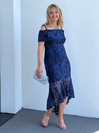 Prague Navy Embroidered Gown