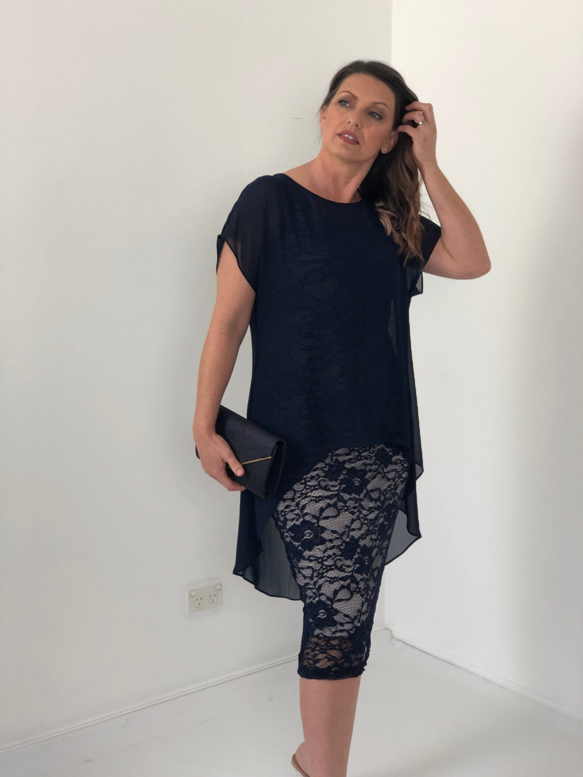 RTM DRESSES Hulston Navy Evening Dress