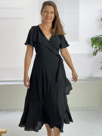 RTM DRESSES Obelle Black Wrap Dress