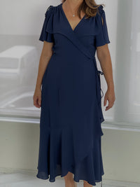 RTM DRESSES Obelle Navy Wrap Dress