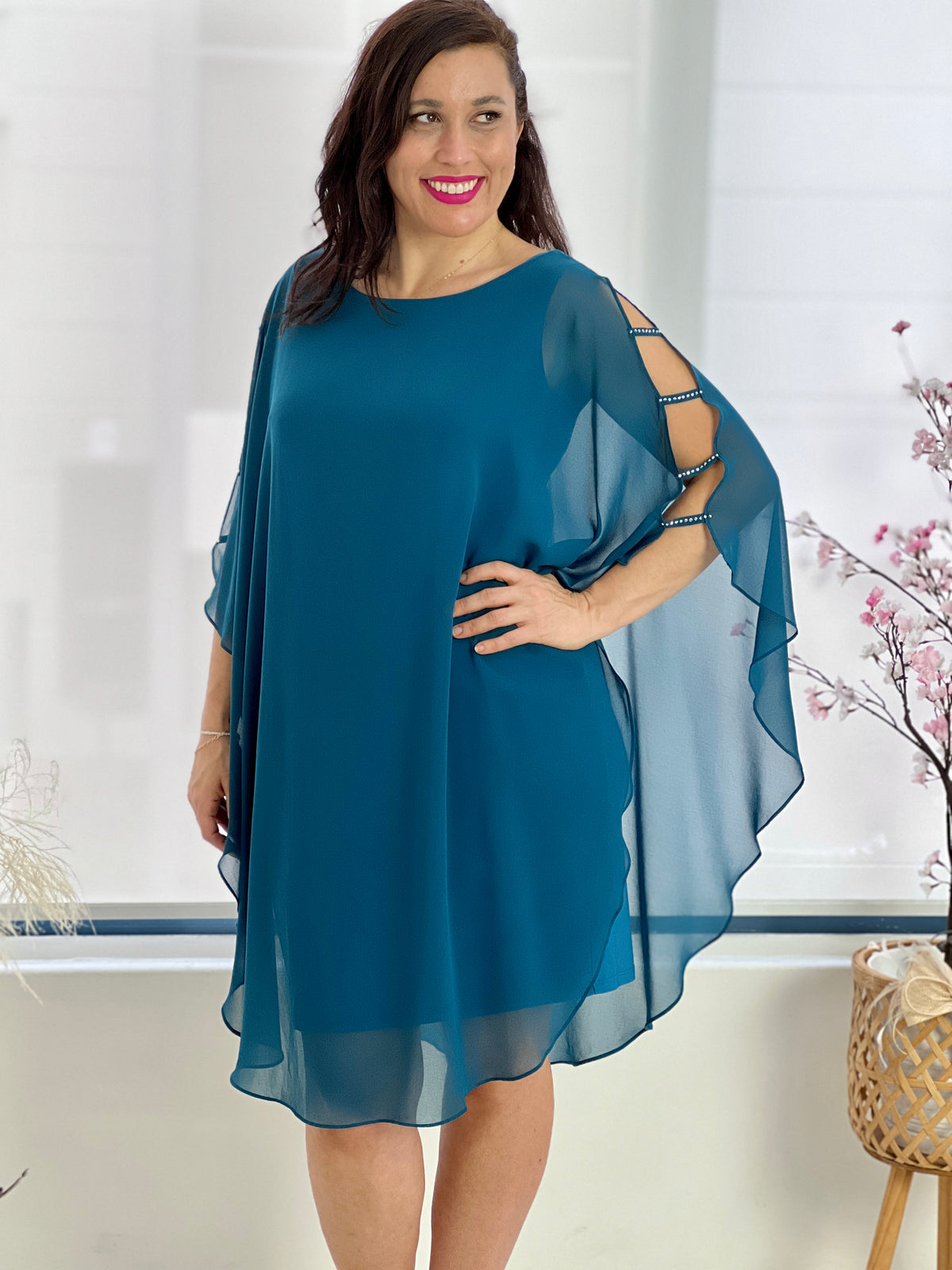 Una Teal Evening Dress