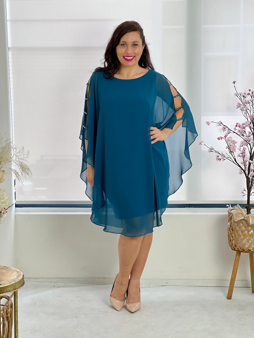Etan Teal Evening Dress