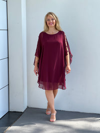 Una Burgundy Evening Dress