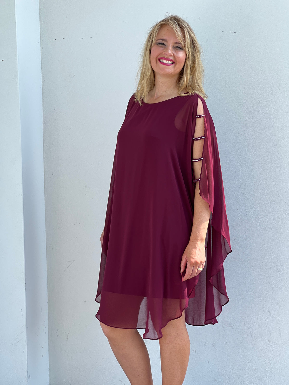 Una Burgundy Evening Dress