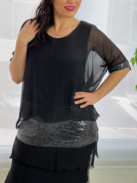 Vienna Black Silk Dress