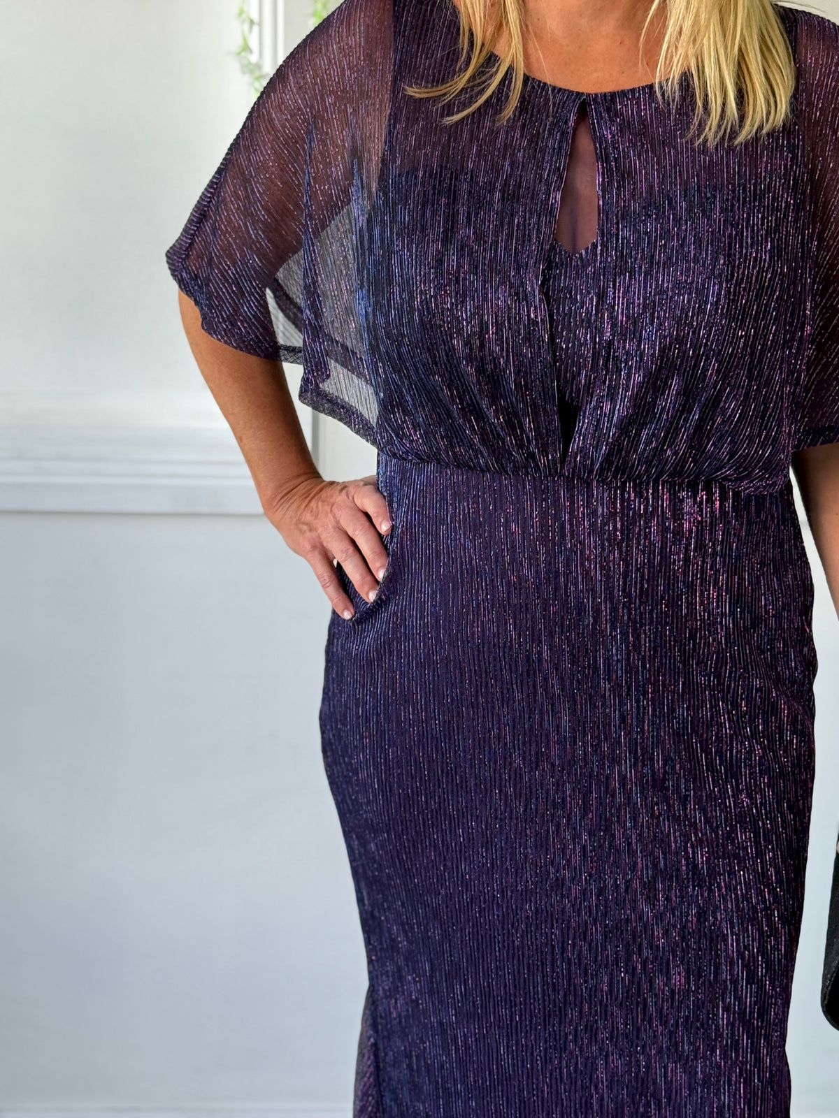 Reagan Purple Shimmer Evening Gown