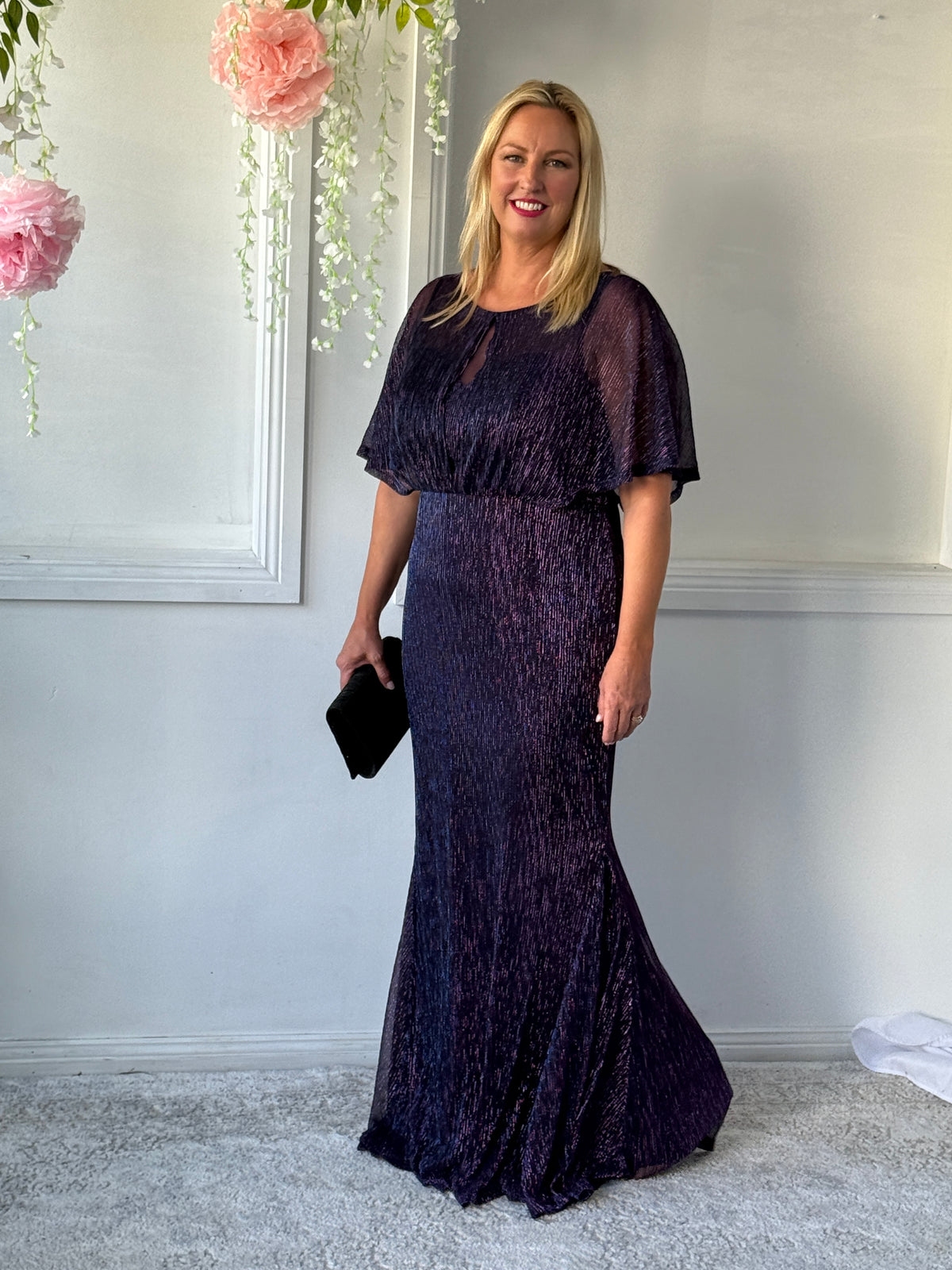 Reagan Purple Shimmer Evening Gown