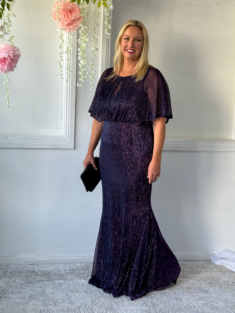 Reagan Purple Shimmer Evening Gown