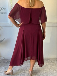 Sonya Burgundy Evening Dress