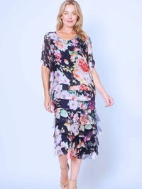 Clyde Rose Garden Silk Dress