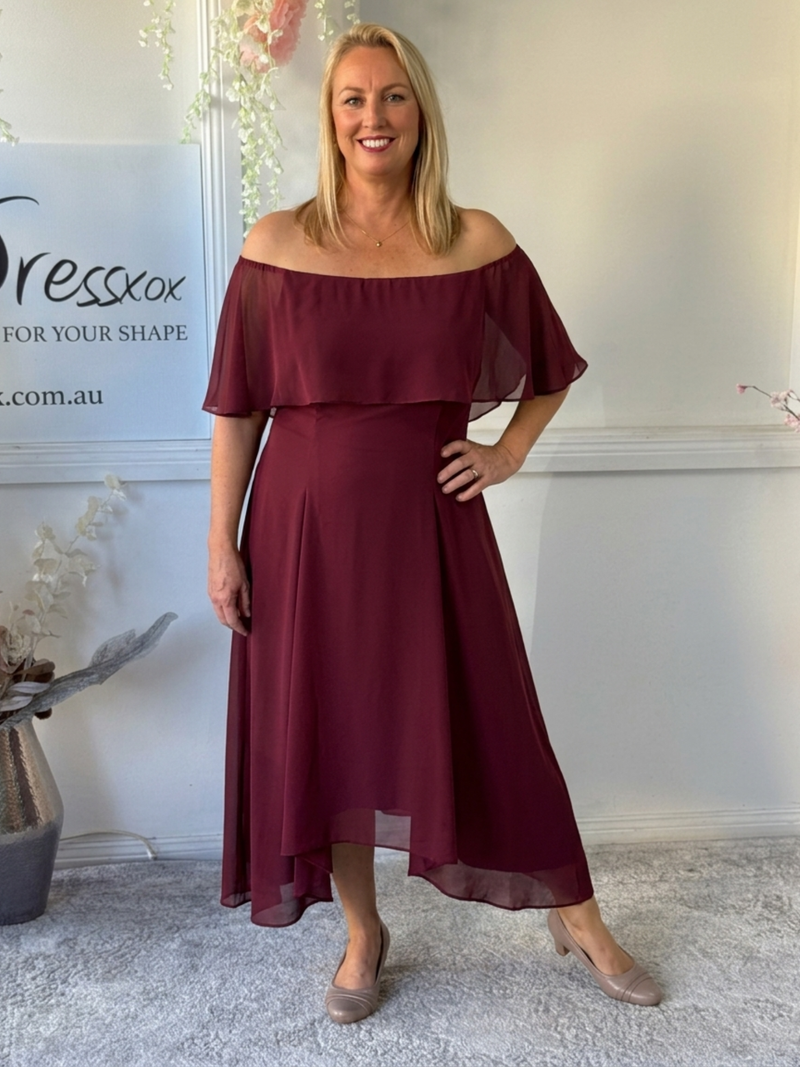 Sonya Burgundy Evening Dress – Dressxox