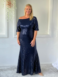 Bailey Navy Sequin Gown