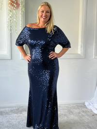 Bailey Navy Sequin Gown