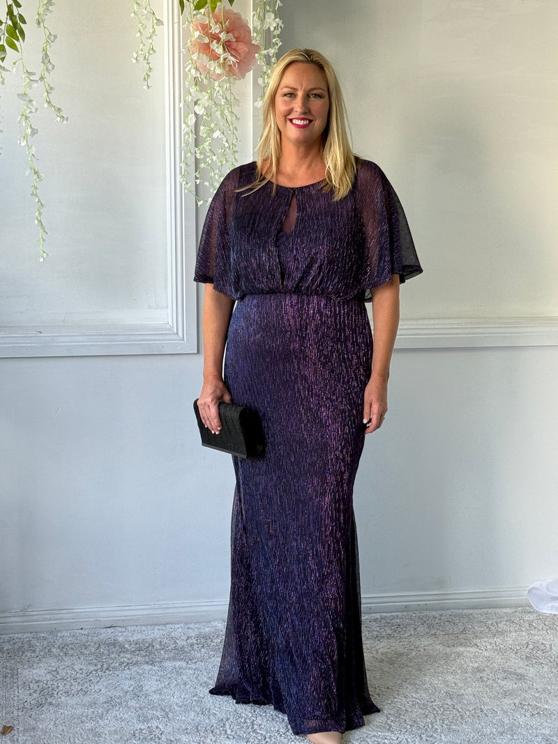 Reagan Purple Shimmer Evening Gown