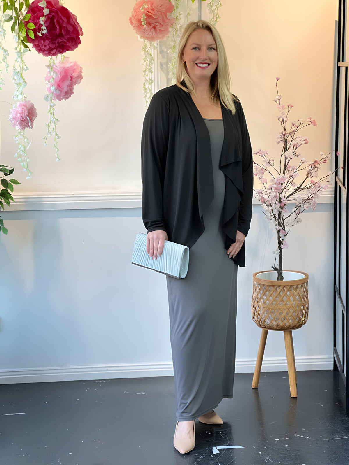 Voss Khaki Stretchy Jersey Dress