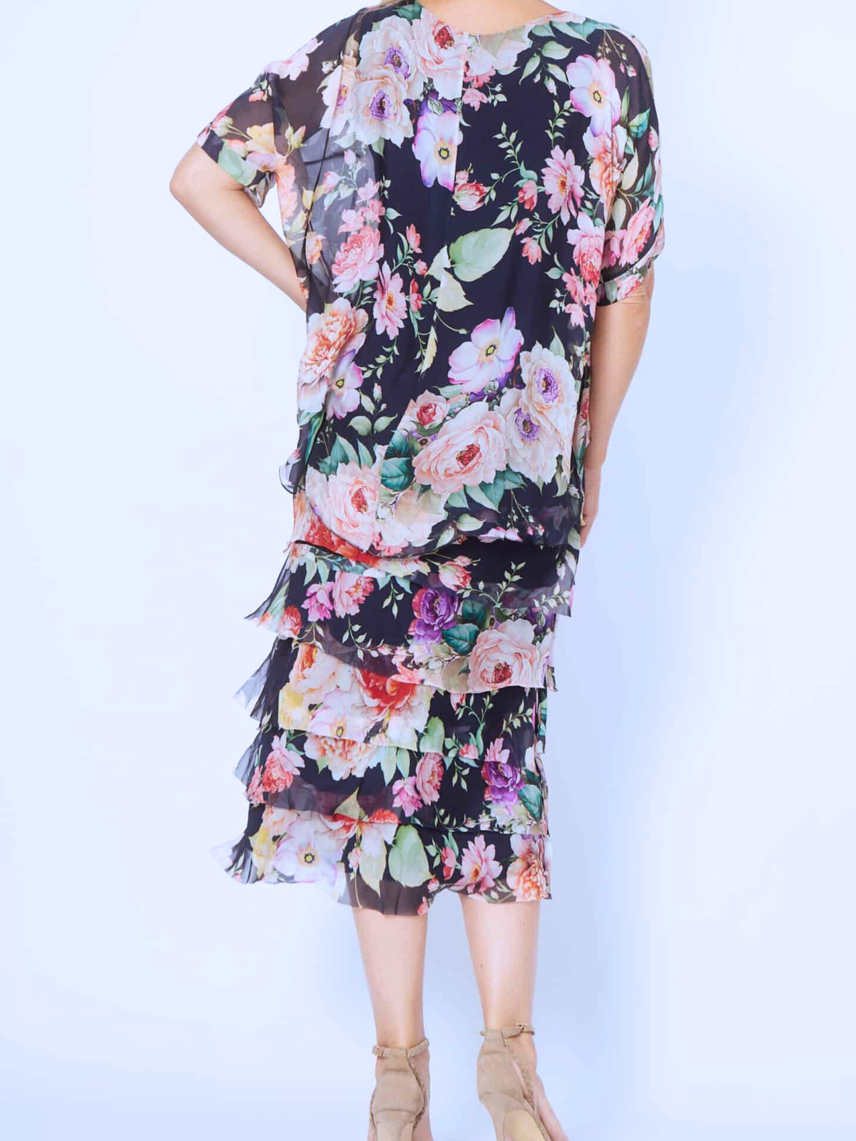 Clyde Rose Garden Silk Dress