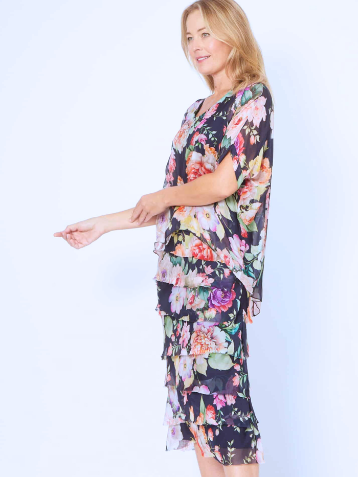 Clyde Rose Garden Silk Dress