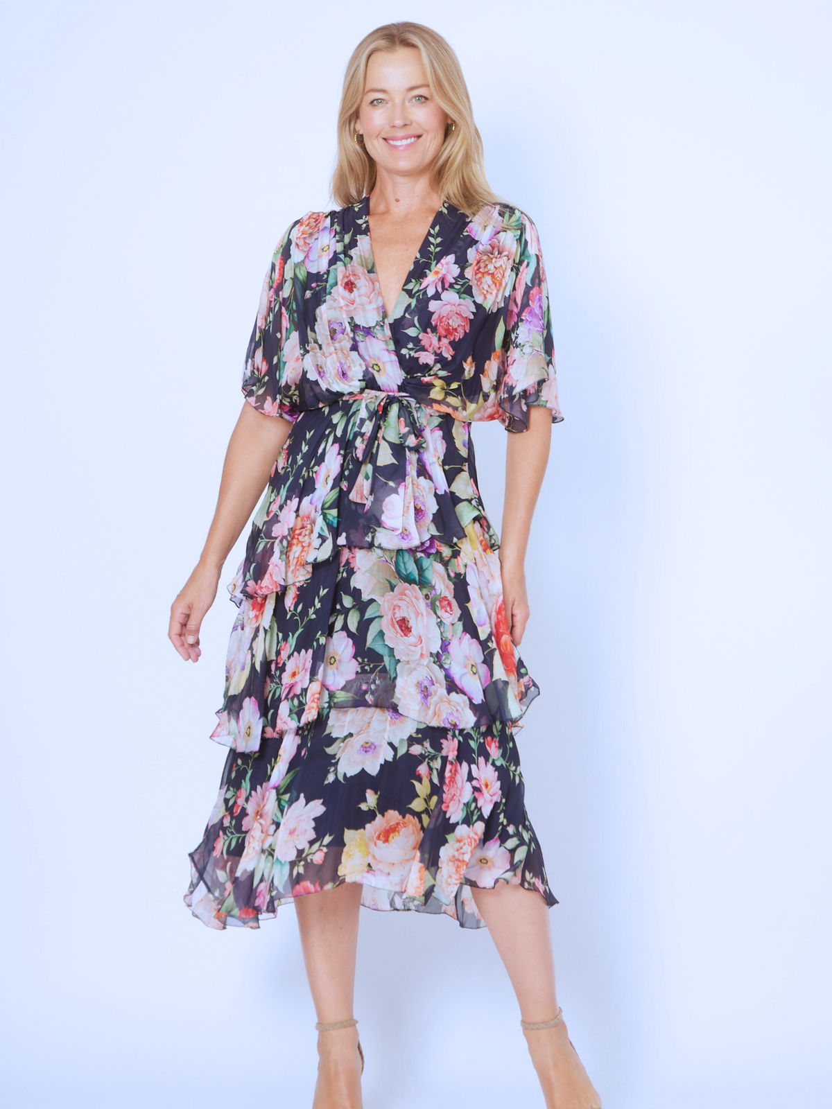 Clara Rose Garden Silk Dress