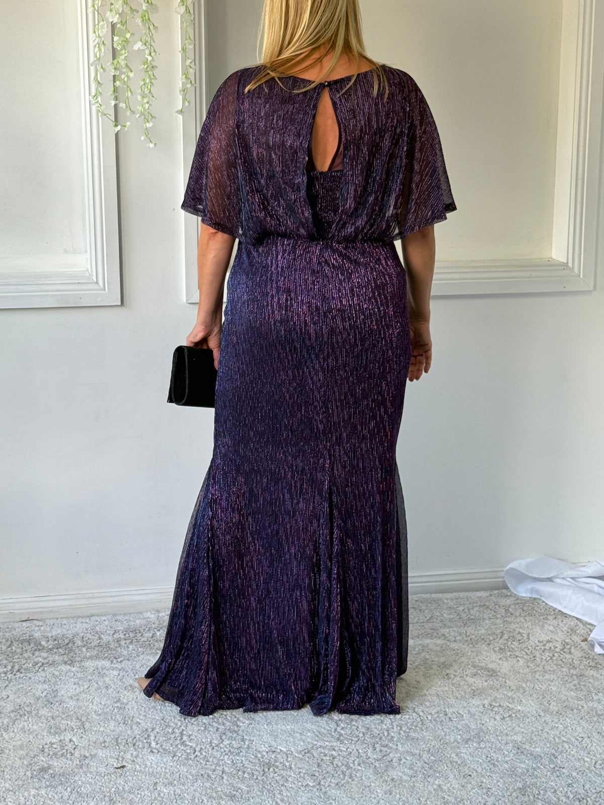 Reagan Purple Shimmer Evening Gown