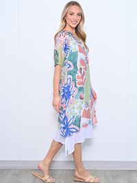 Verona Mint Abstract Layering Dress